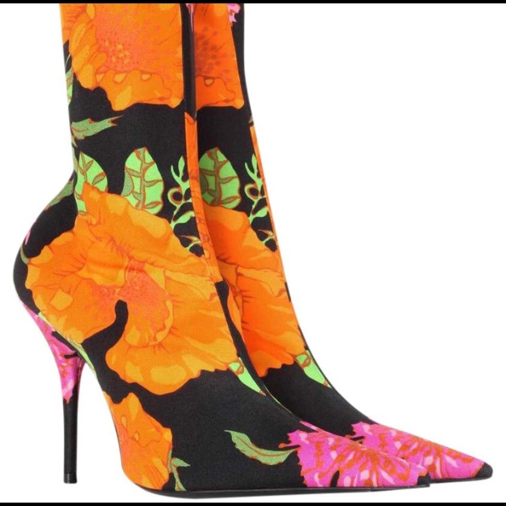 Balenciaga Floral Knife booties